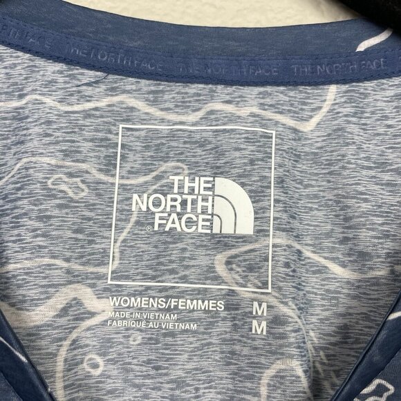 The North Face Women's Medium Sunriser Blue Map Trail Print Short Sleeve T-Shirt - Picture 7 of 13